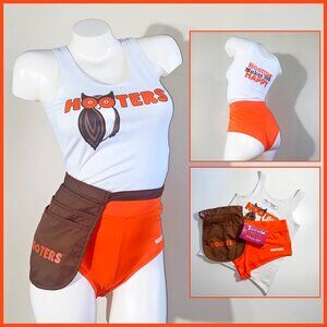 HOOTERS PRE-LOVED FULL UNIFORM TANK TOP BOOTIE SHORTS POUCH & NEW TAMARA TIGHTS